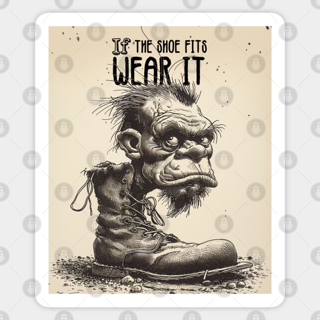 The Troll: If the Shoe Fits, Wear It Sticker by Puff Sumo